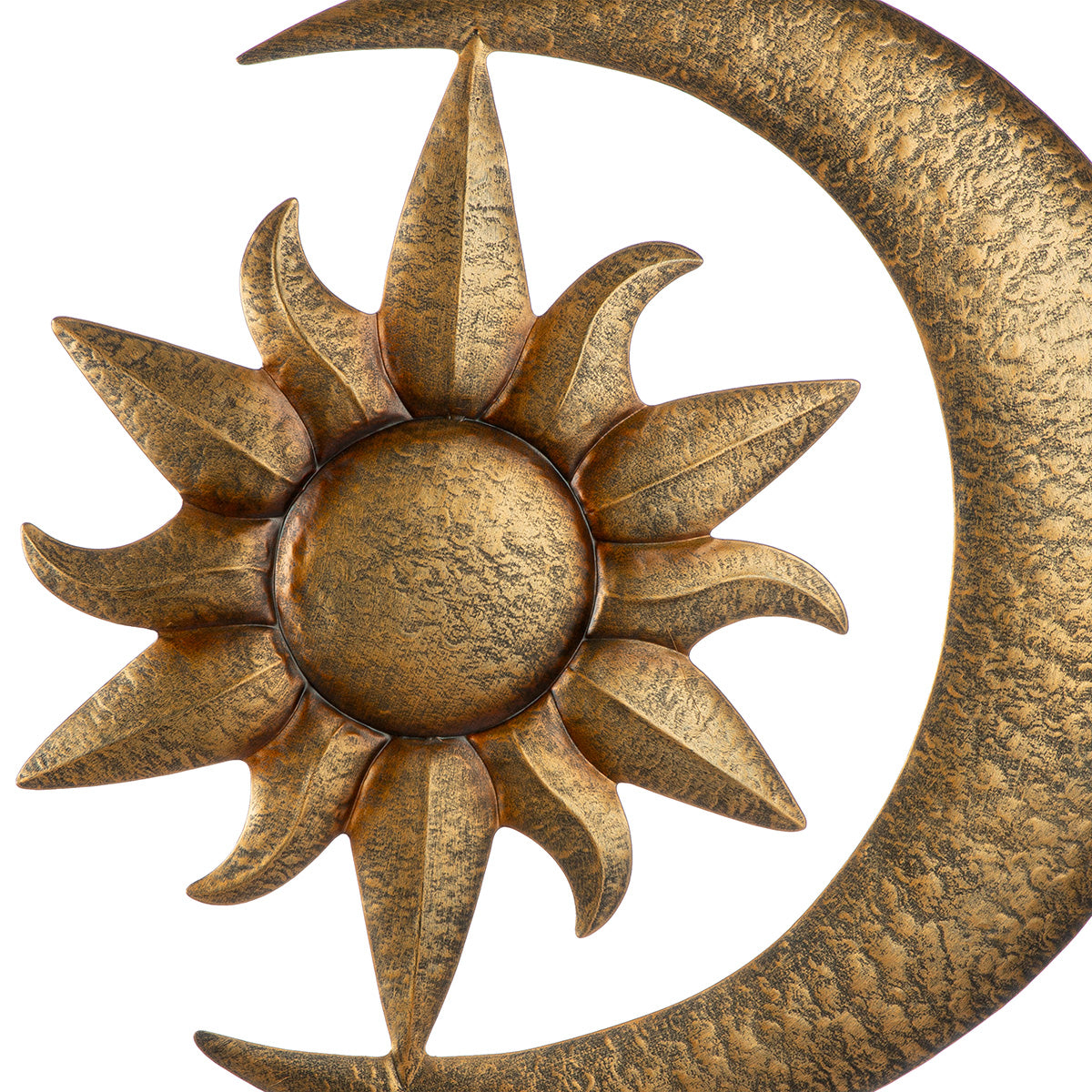 Wandrelief Sonne Mond Sterne bronze Metall Wanddeko
