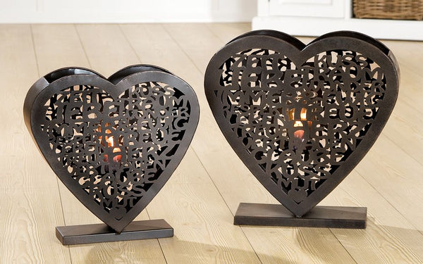 Metalen lantaarn AMORE - set van 2