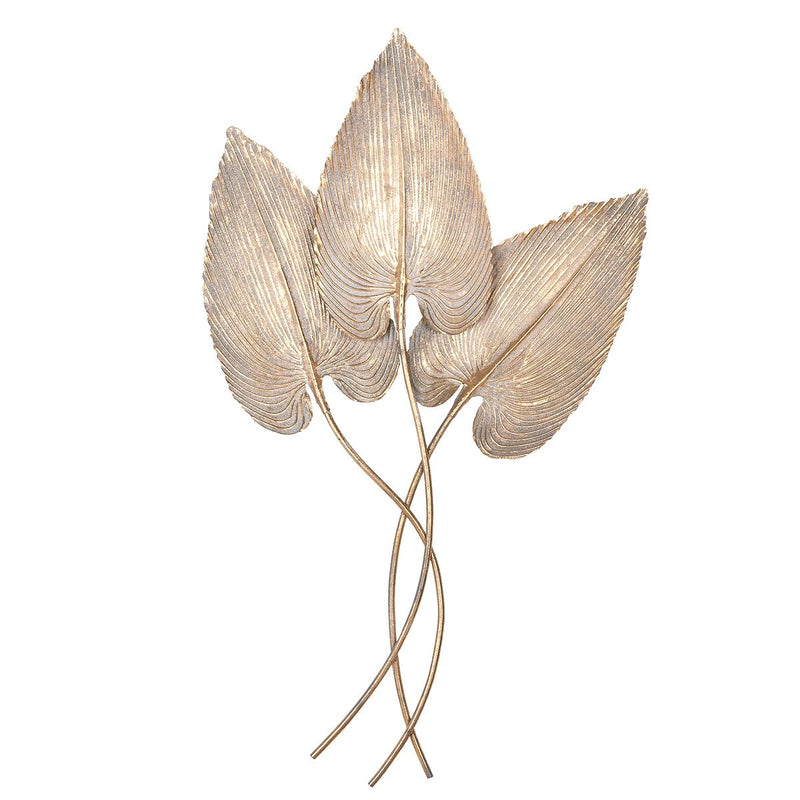 Wandrelief Metall Gold Golden Leaves Harmony 92cm
