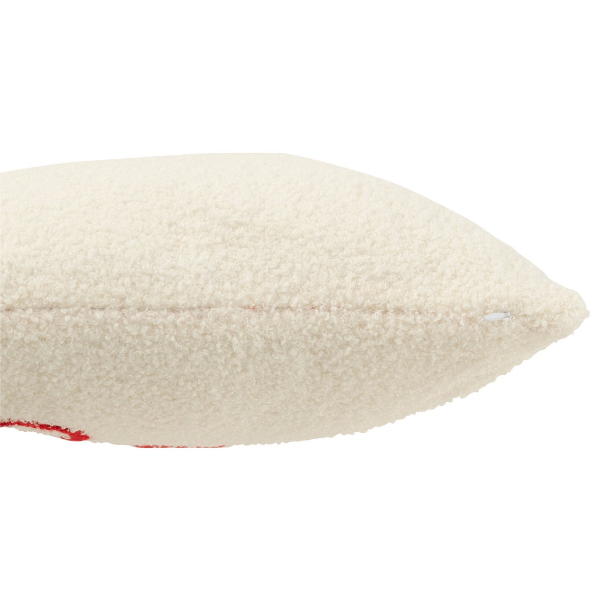 Christmas cushion Merry Christmas in Bouclé White Red