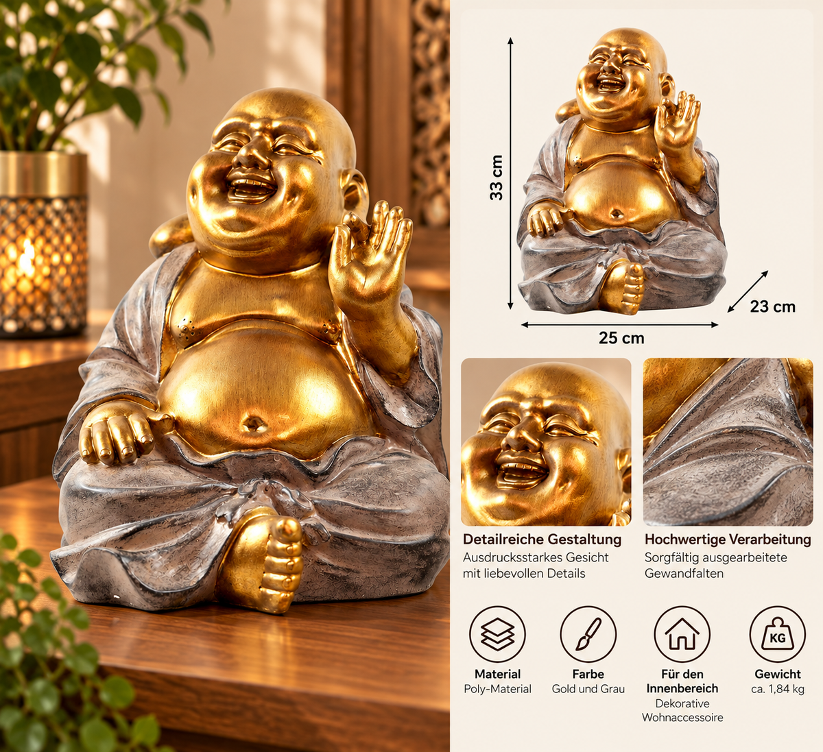 XXL MF Laughing Buddha figure with big belly