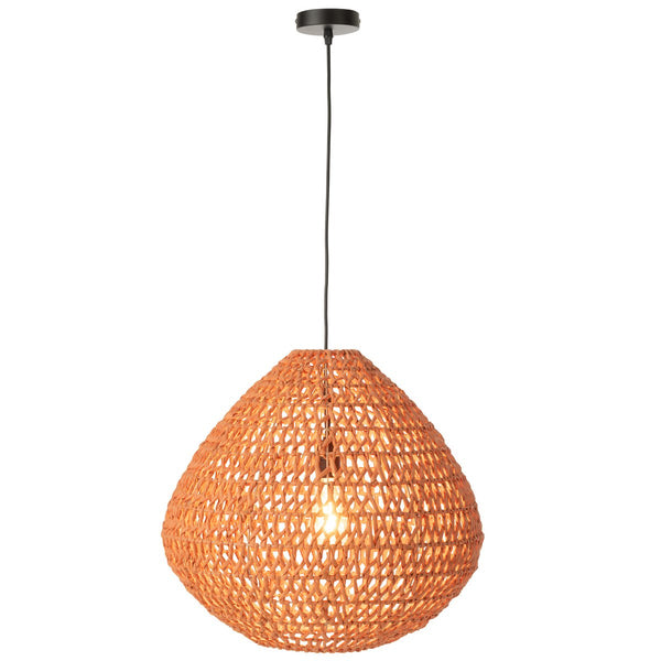 Oranje metalen plafondlamp in gedraaide look