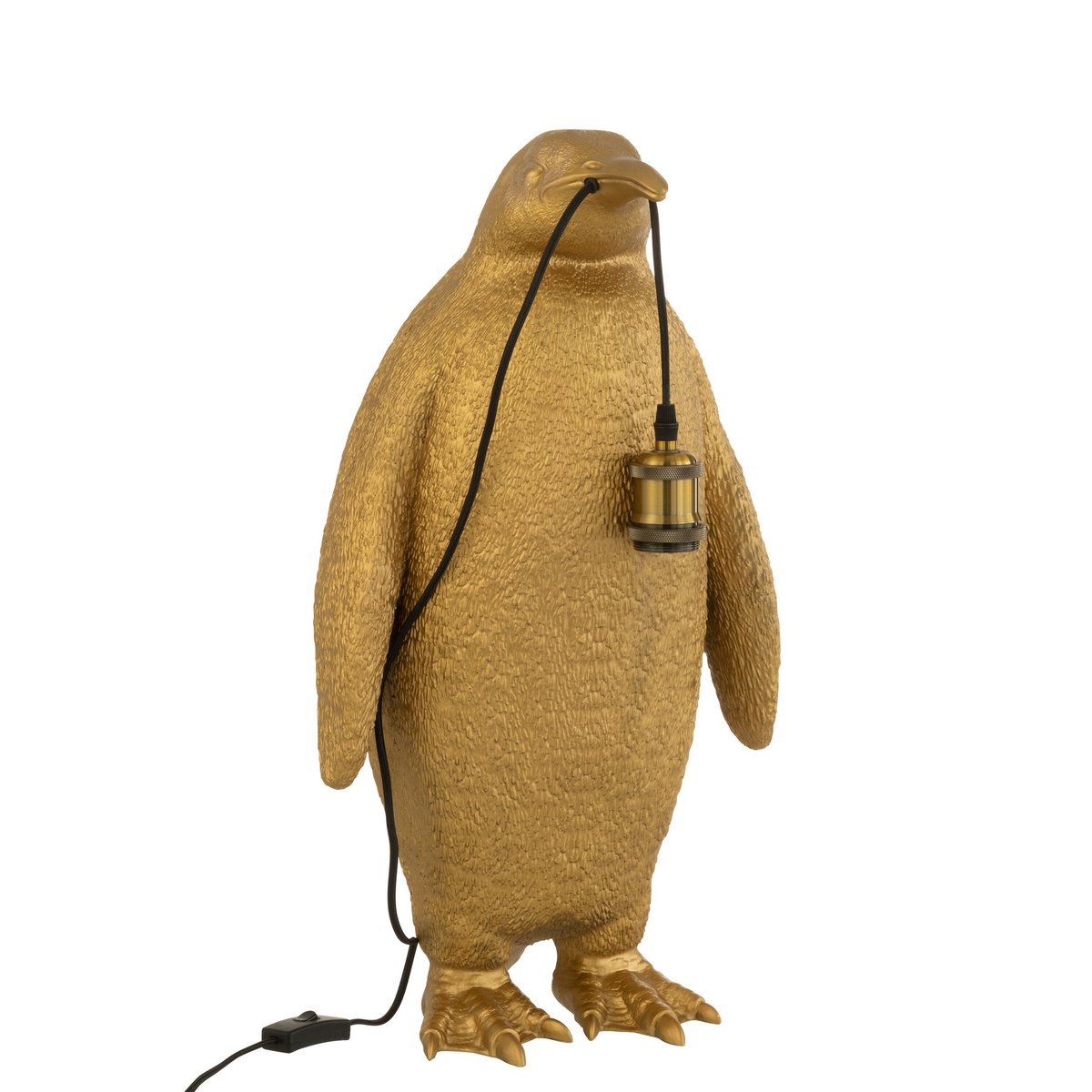 J-Line Tischleuchte Pinguin – Polyresin – Gold – groß