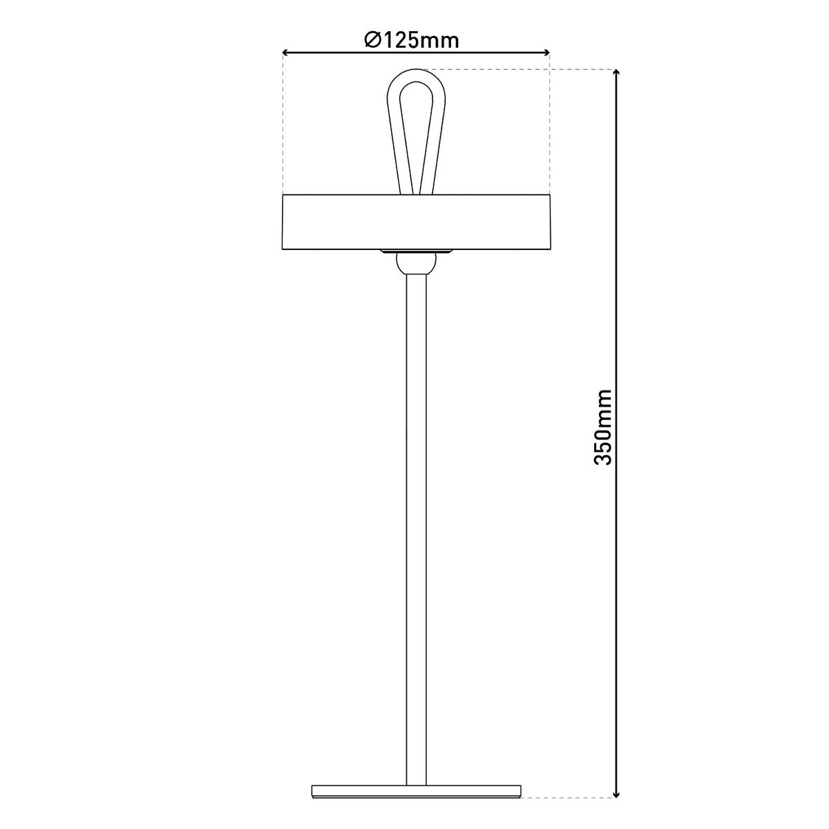 LED-Akku-Tischleuchte magnetisch für Außen und Innen, aus Metall und Kunststoff in Grau , 36 cm hoch