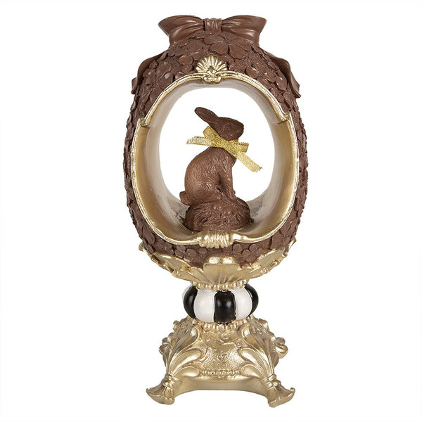 Decorative bunny in an egg in brown 16x14x30 cm