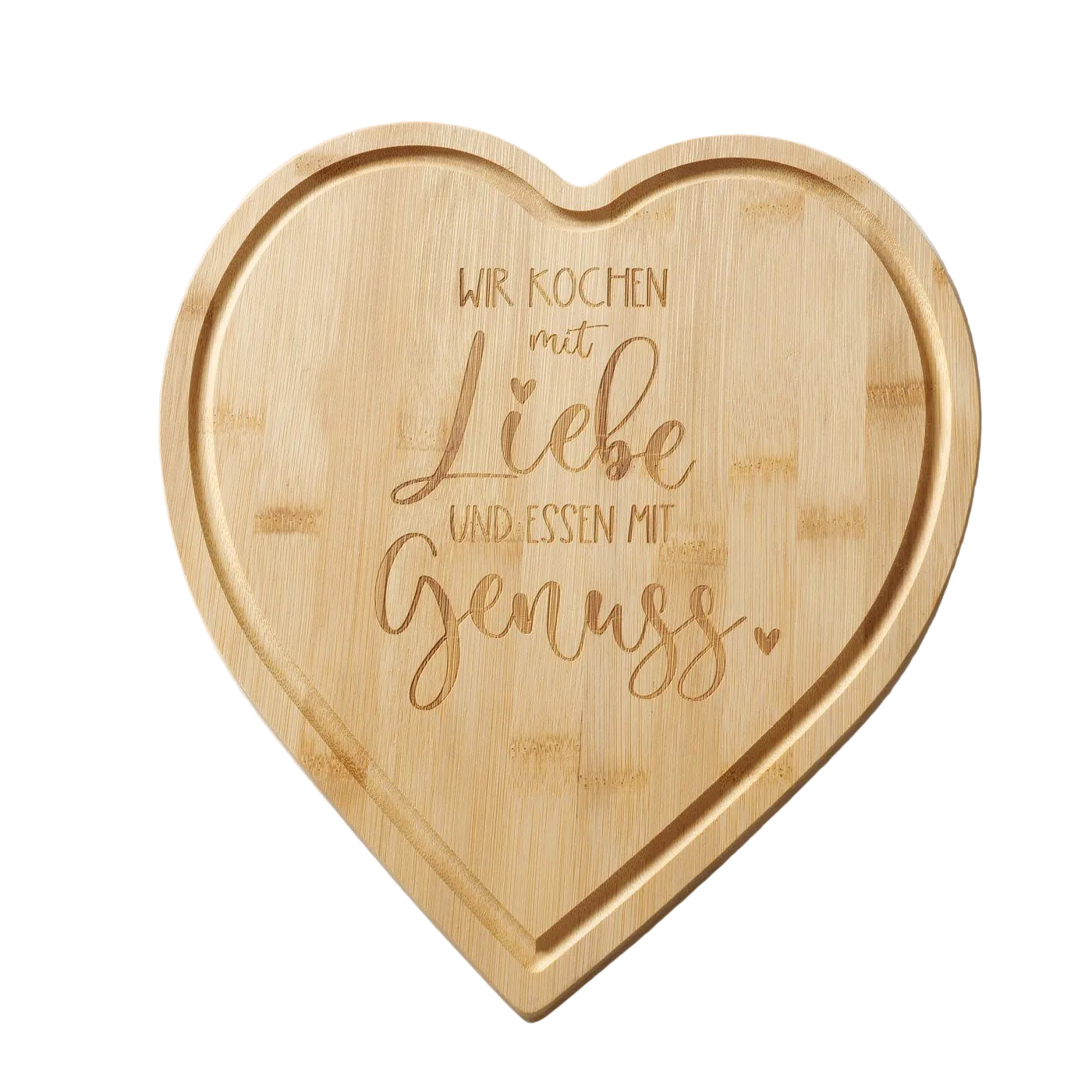Heart Board Love Set of 2 Bamboo Cutting Boards Natural