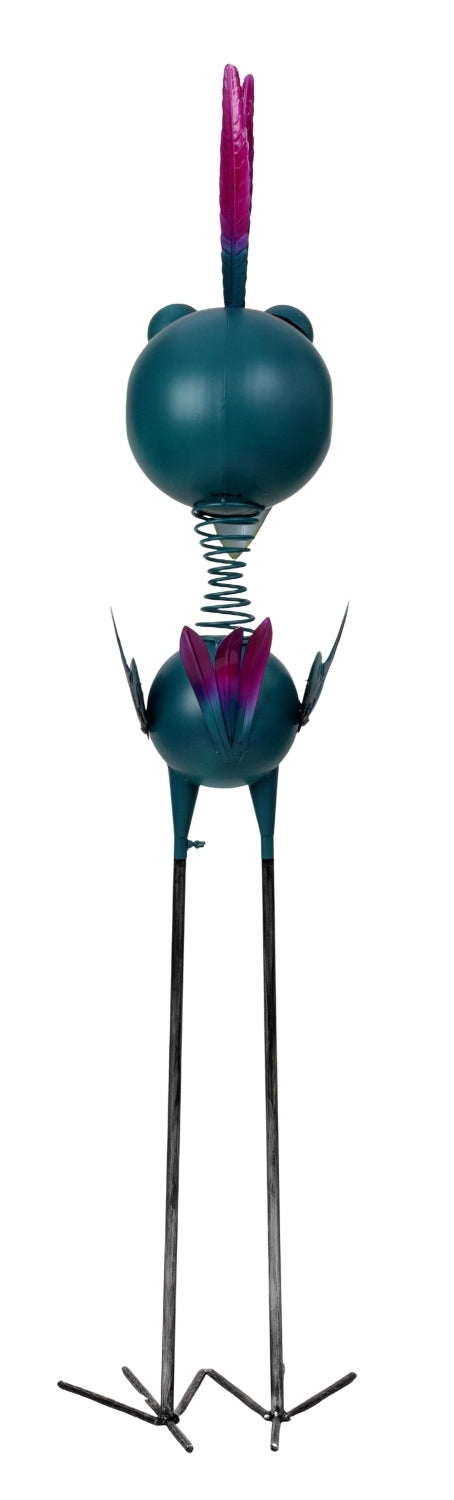 Gartendeko Metall Vogel XL bunt stehend Marivo 129 cm