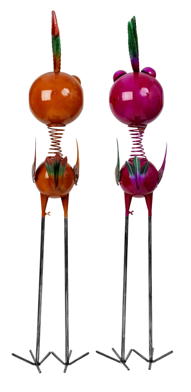 Tropical Spring Birds Metall Gartendeko Vögel XL 2er Set 129 cm