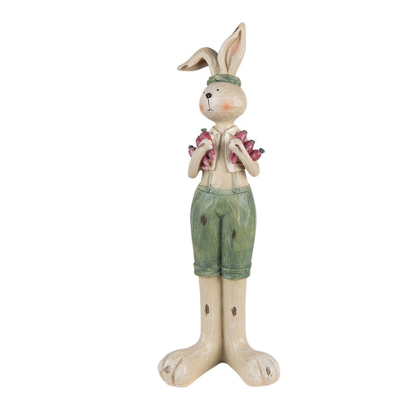 Decoration Statue Rabbit Green 11x10x33 cm