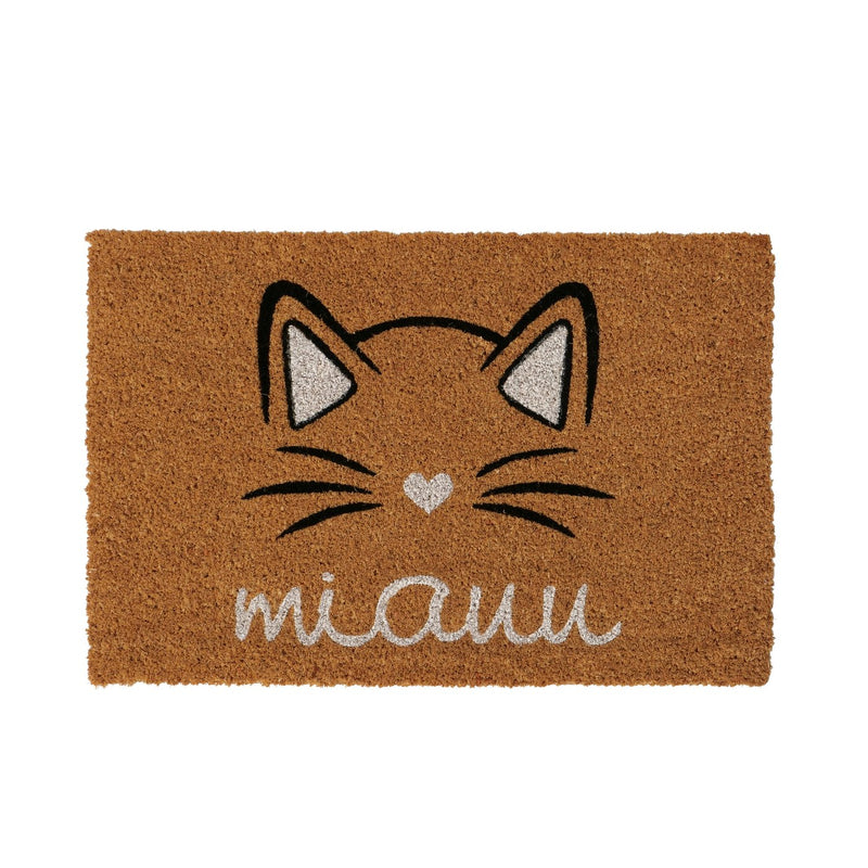 Deurmat "Miauu", kattenmotief met spreuk