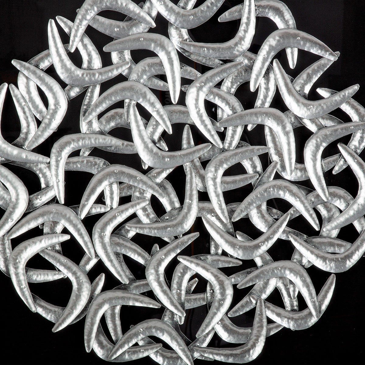 Wandbild Salerno abstrakt schwarz silber 3D Optik quadratisch 60x60cm