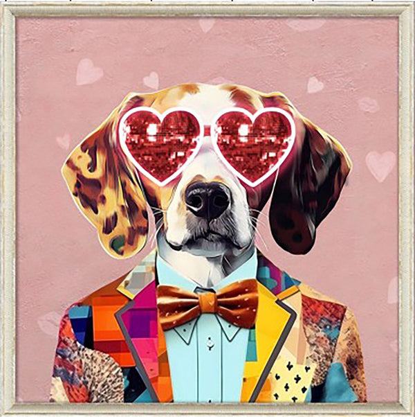 LED canvas schilderij Dog Love – Trendy wanddecoratie met hondenmotief