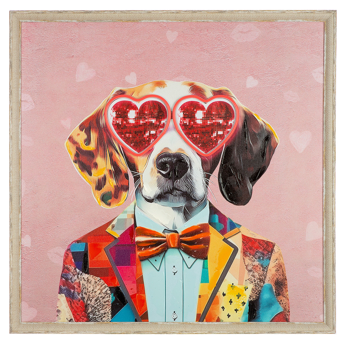 Bild LED Dog Love Leinwand mehrfarbig