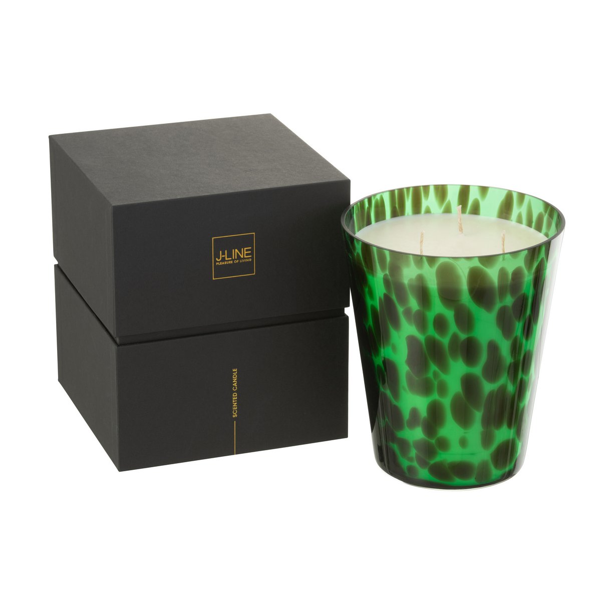 J-Line Duftkerze Noa – Sandelholz – Glas – go – groß – 95U