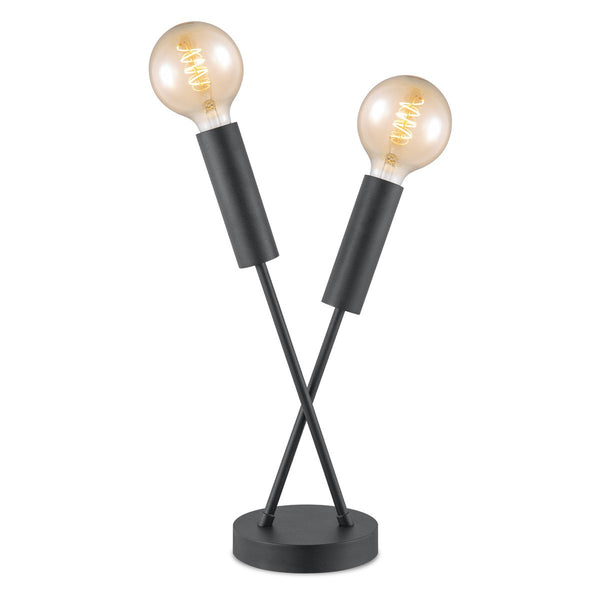 Home Sweet Home Industrial Table Lamp Twint Black 16x16x46cm - Metal