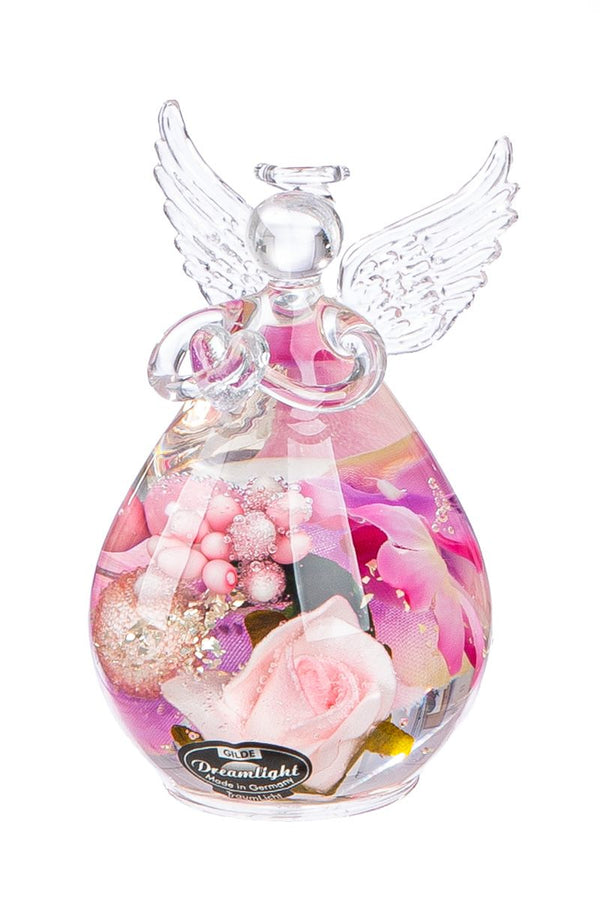 Glazen engelen “Pink Love” - romantische decoratie voor uw huis, set van 6
