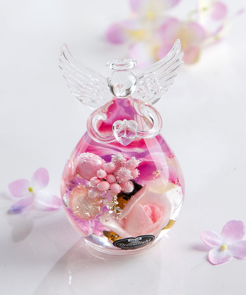 Glazen engelen “Pink Love” - romantische decoratie voor uw huis, set van 6