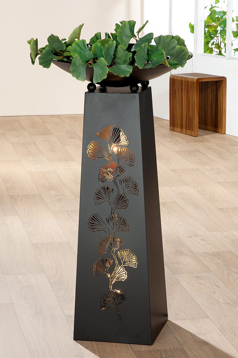 Schalenständer Ginkgoblatt Nara schwarz 95 cm