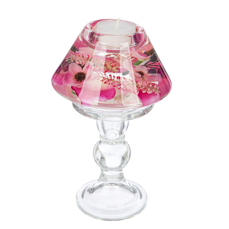 Teelichtleuchter Dreamlight Lampe Memphis Fresh and Flower Glas Pink 20 cm