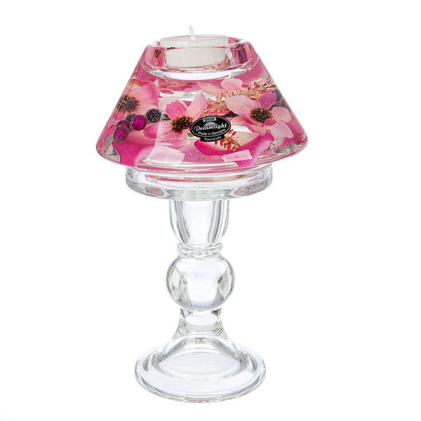 Teelichtleuchter Dreamlight Lampe Memphis Fresh and Flower Glas Pink 20 cm