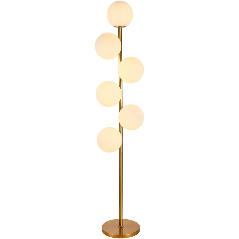 Jenna white gold floor lamp