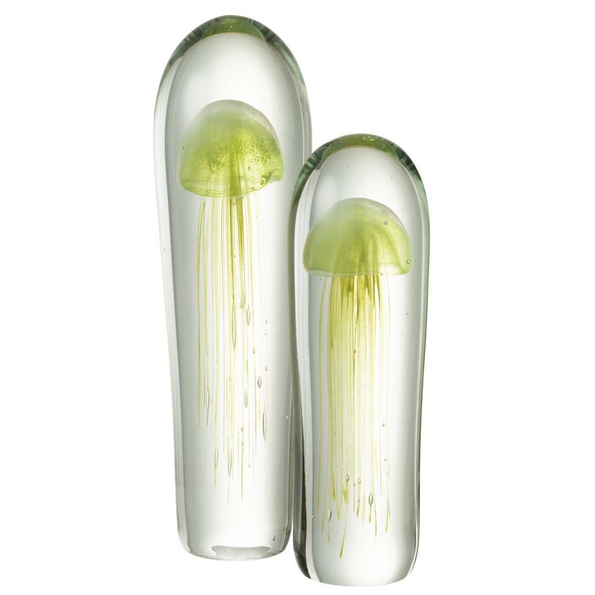 Briefbeschwerer Qualle Glas Grün XL Dekoobjekt 39cm