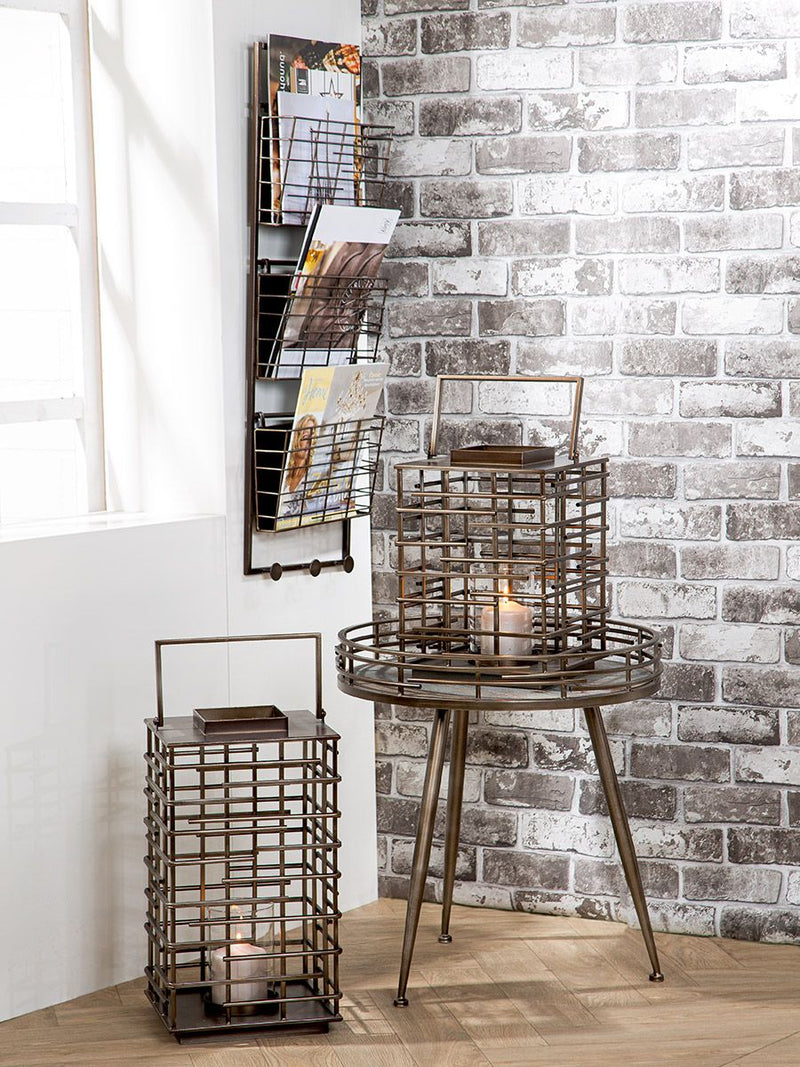 Lantern Loft Silver Metal with Glass Insert 46.5 cm or 56.5 cm