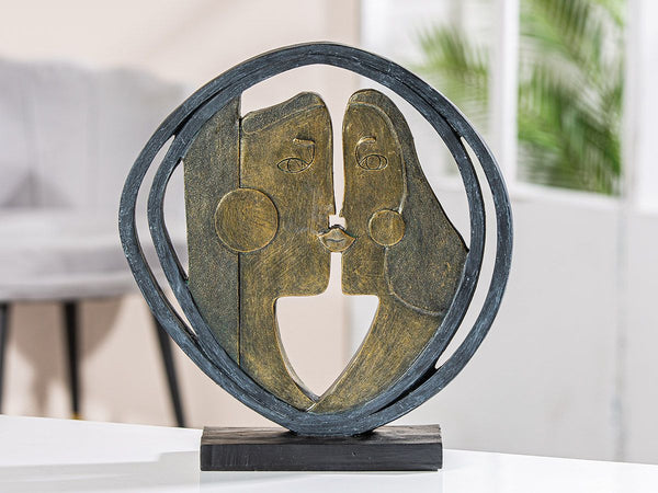 Abstrakte Kunstharz-Skulptur 'Abstract' mit Paarmotiv – 31 cm Höhe