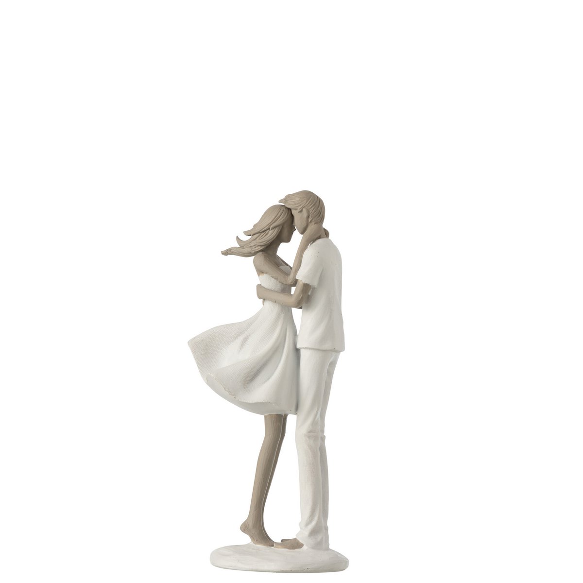 Dekofigur Paar Küsschen Polyresin Weiß 24 cm