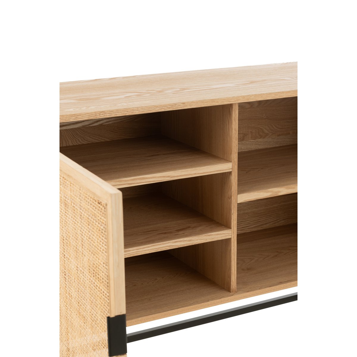 J-Line Cabinet Square MDF/Metall Naturel/Schwarz klein