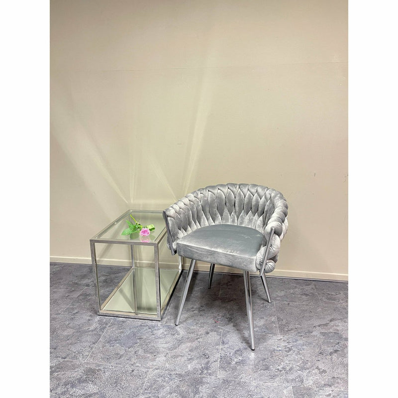 Chair Eva Velvet Gray Chrome Frame