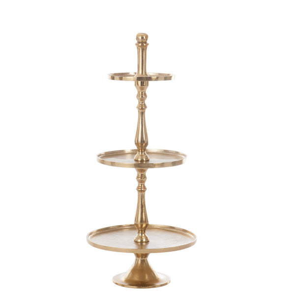 Elegant cake stand 'Golden Harmony' - tray with 3 levels made of gold-colored aluminum