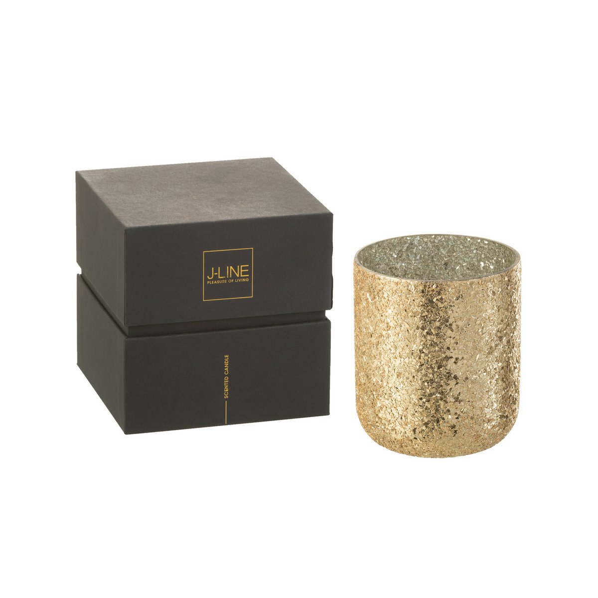 J-Line Duftkerze Luxuria – Vanilla Escape – Glas – Gold – groß – 80U