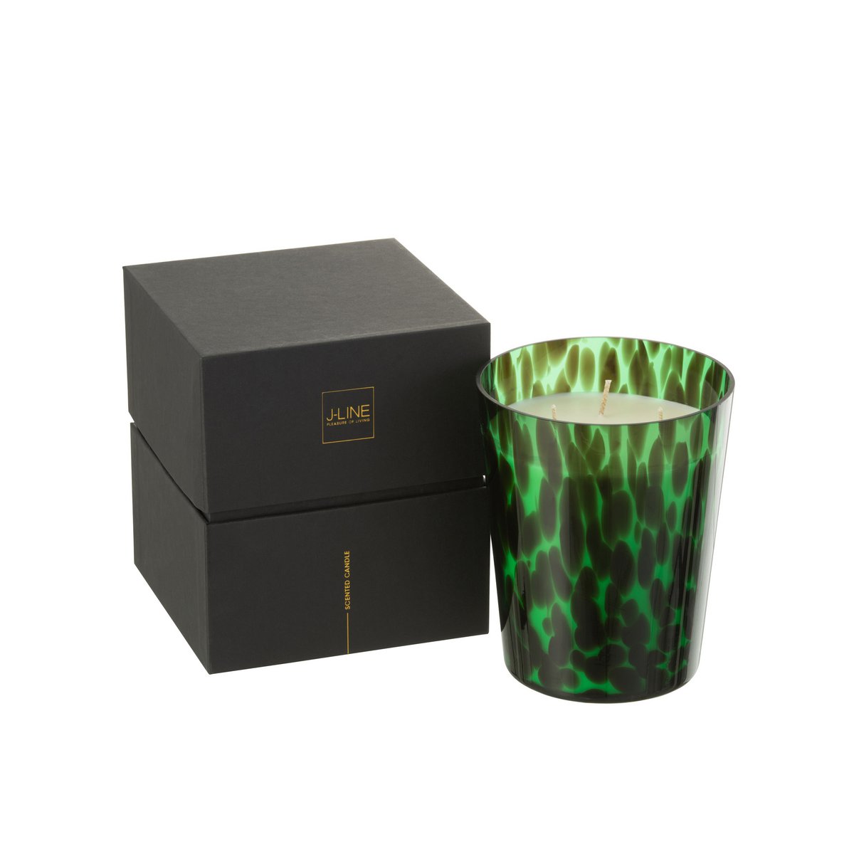 J-Line Duftkerze Noa – Sandelholz – Glas – Grün – mittel – 68U