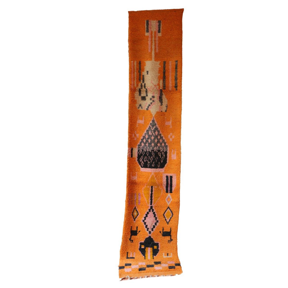 Marokkanischer Berber-Flurteppich aus reiner Wolle, 77 x 375 cm