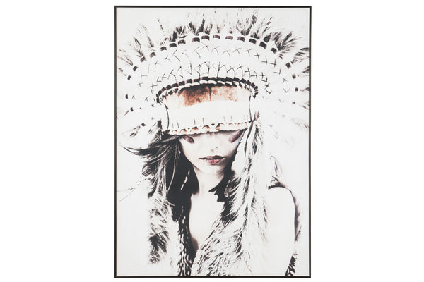 Leinwand Holz Rahmen, Indianer Frau Canvas 143x104cm
