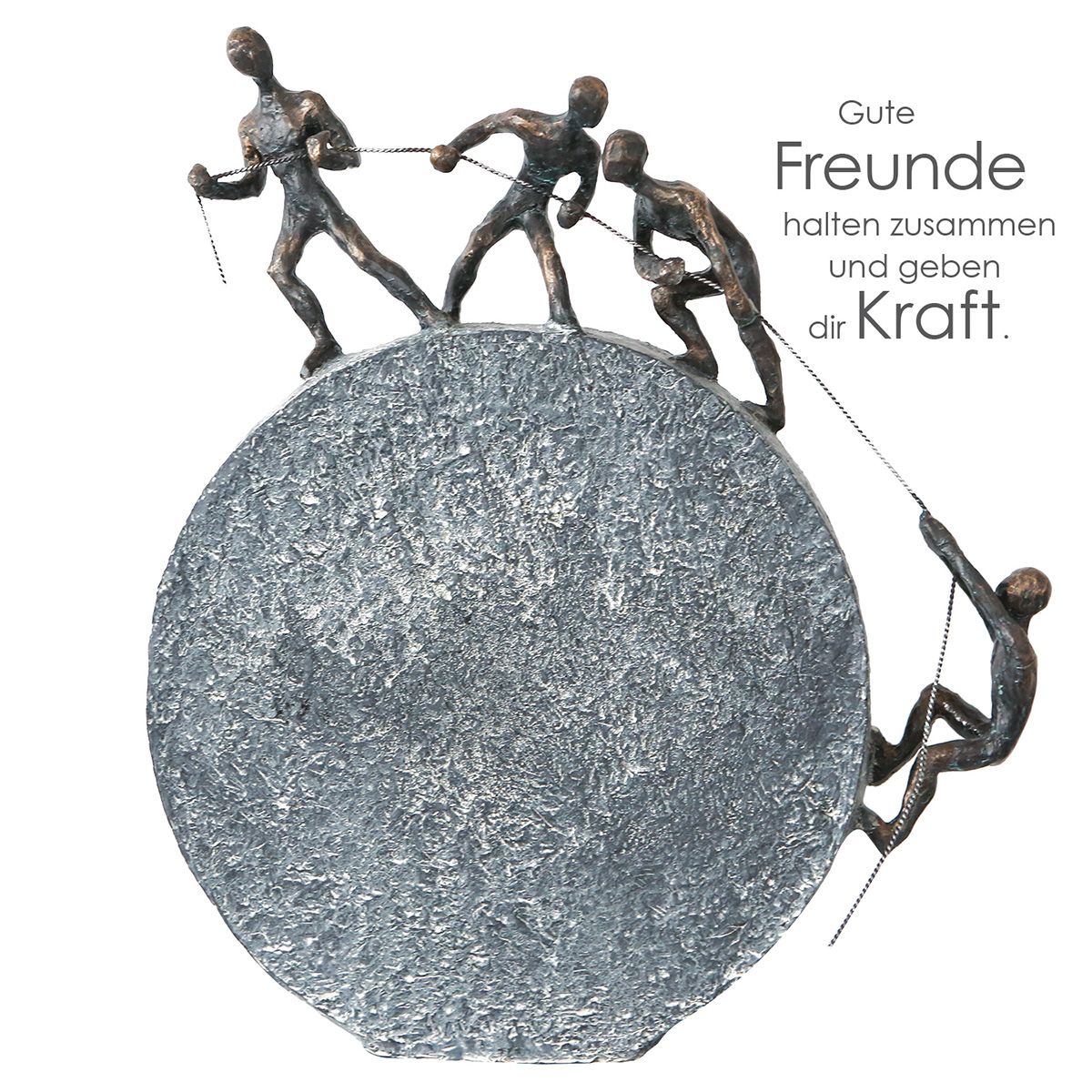 Skulptur GUTE FREUNDE halten zusammen und geben dir Kraft Höhe 35cm