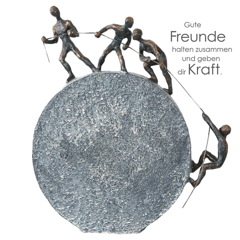 Sculptuur GOEDE VRIENDEN blijven bij elkaar en geven je kracht Hoogte 35cm Geschenkdecoratie met slogan tag