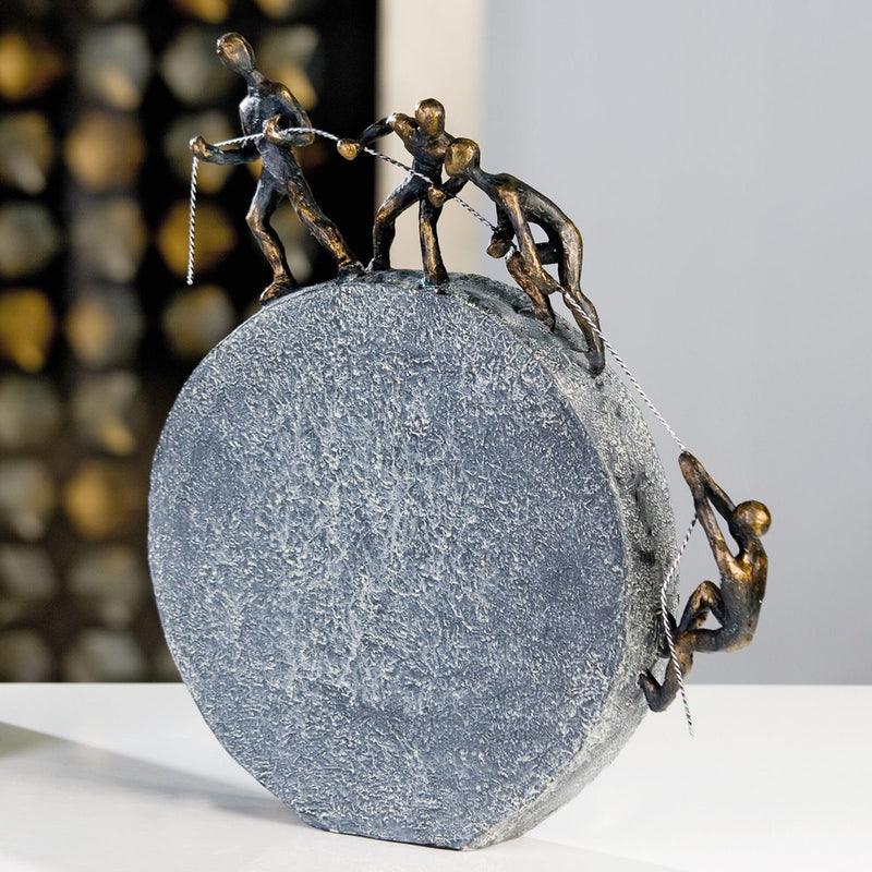 Sculptuur GOEDE VRIENDEN blijven bij elkaar en geven je kracht Hoogte 35cm Geschenkdecoratie met slogan tag