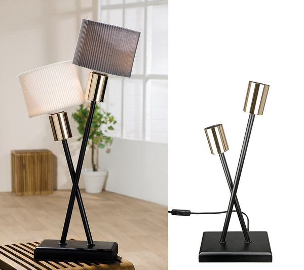 Table lamp "Cross" – Black metal with modern design