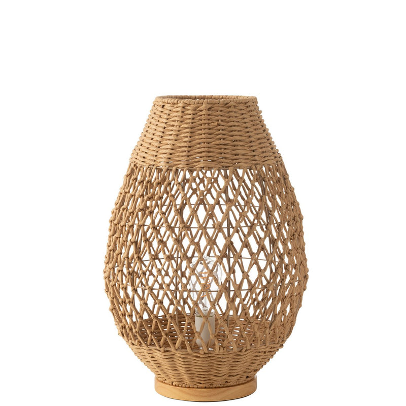 Grote vloerlamp van metaal in natuurlijke look