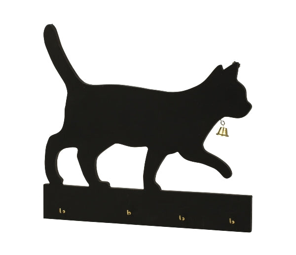 Schwarzes Wand Schlüsselbrett in Katzenform