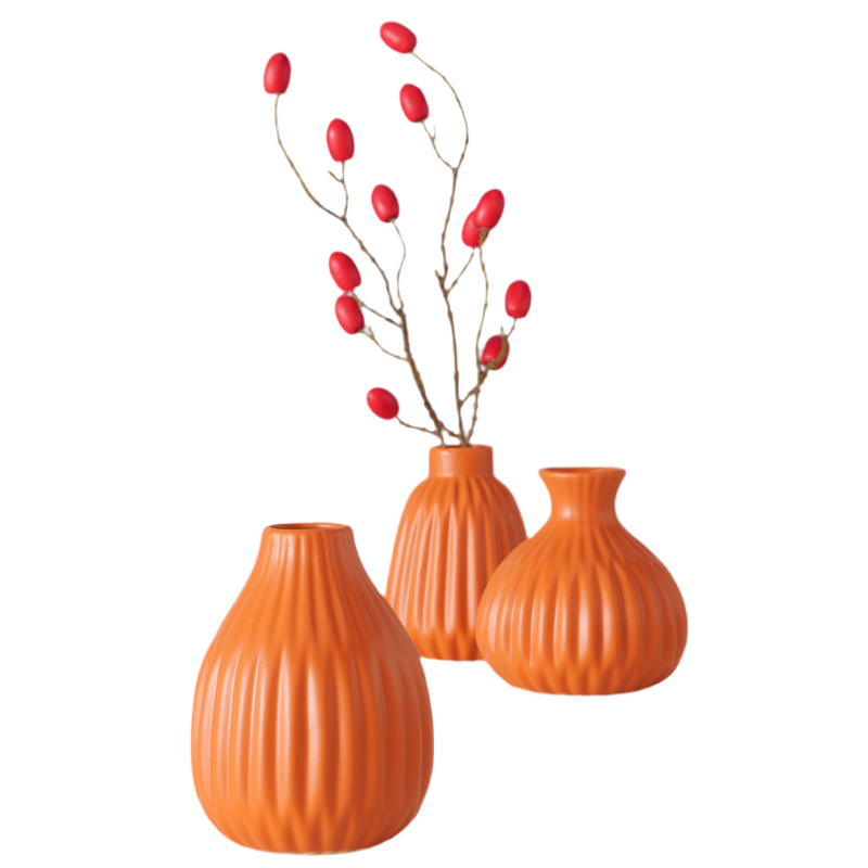 Vase Esko 3er Set Orange Keramik 12cm