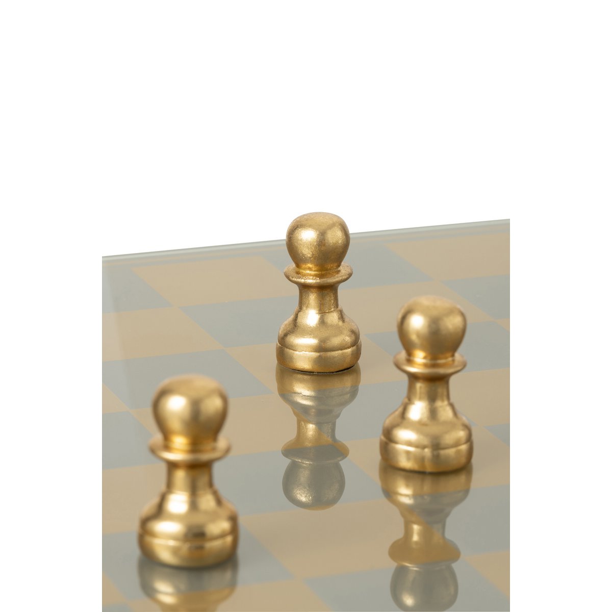 Schachset Gold Polyresin Luxus Deko Schachbrett 61cm