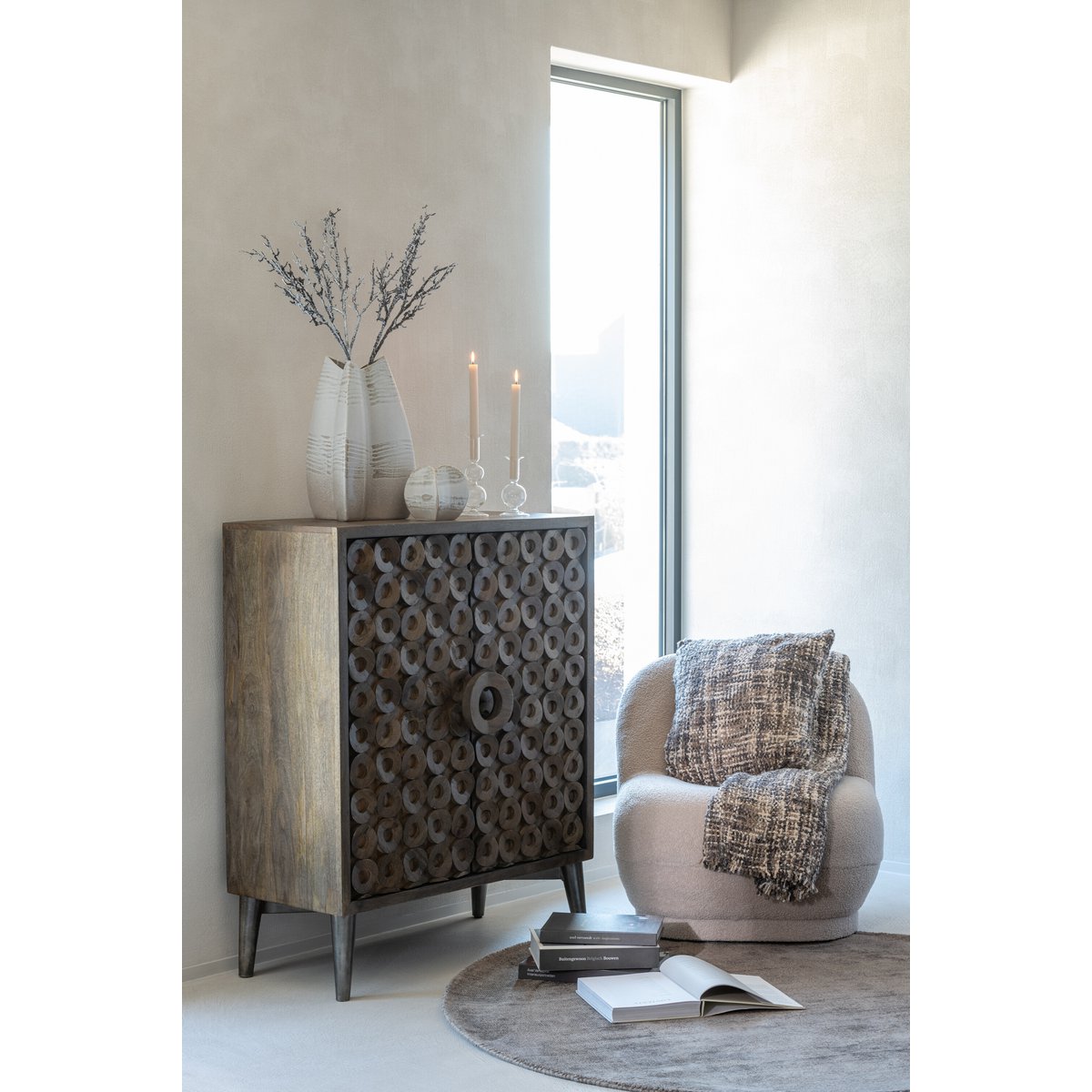 J-Line Schrank 2 Türen Mangoholz/MDF Braun