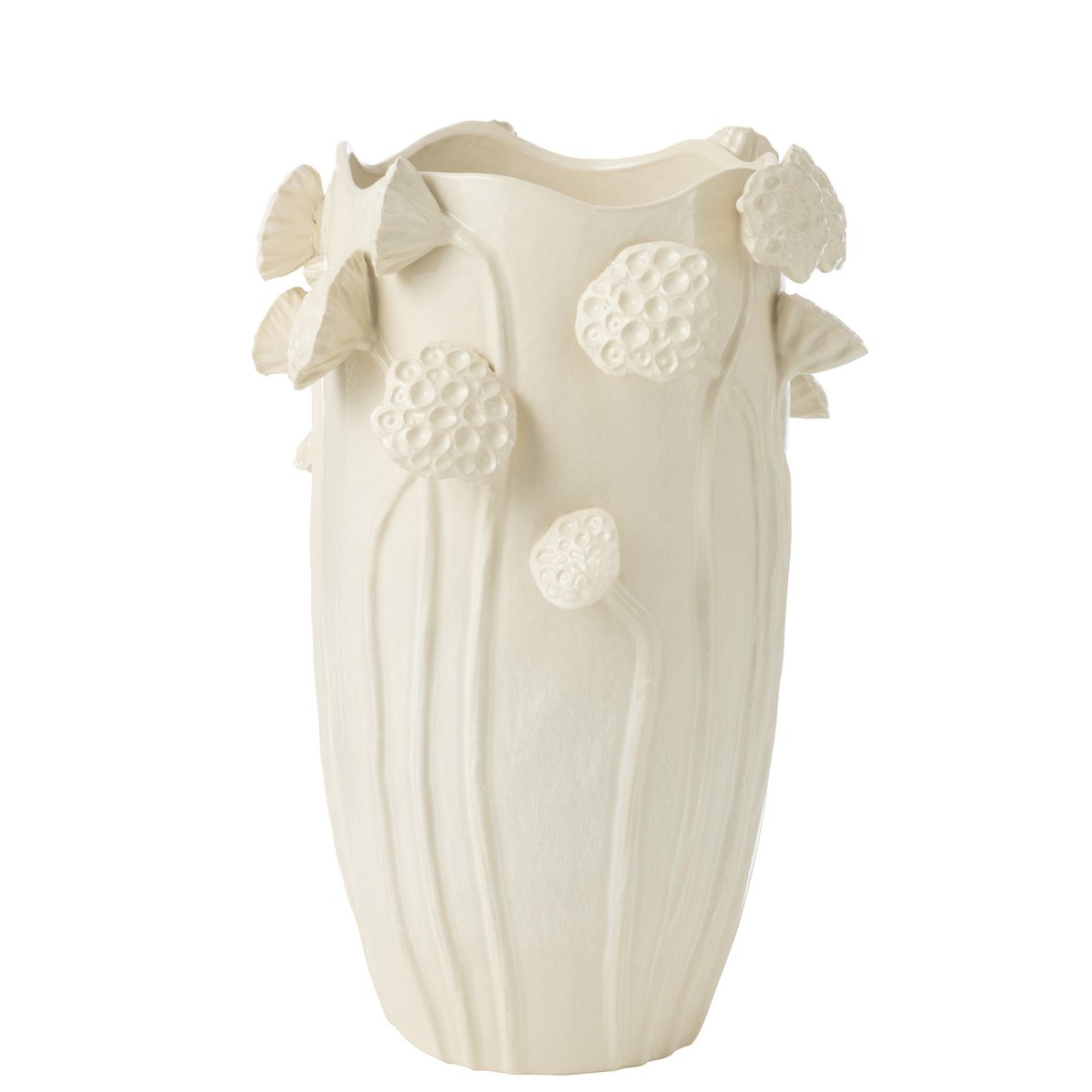 J-Line Vase Botanica Lotus Clay Beige Groß