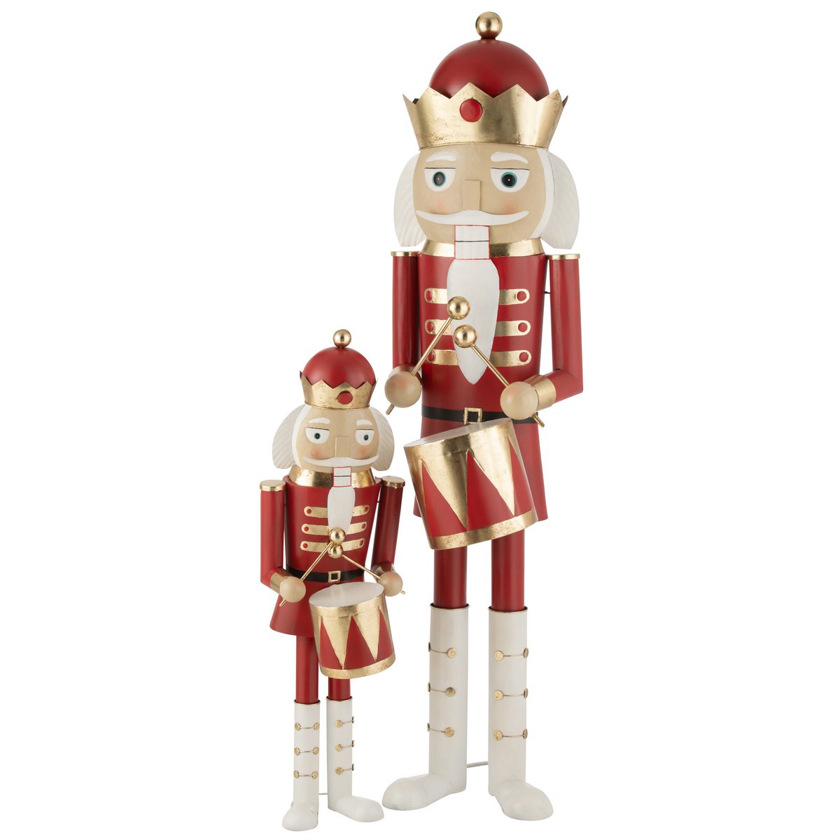 J-Line Nussknacker-Trommel, Eisen, Rot/Gold, groß