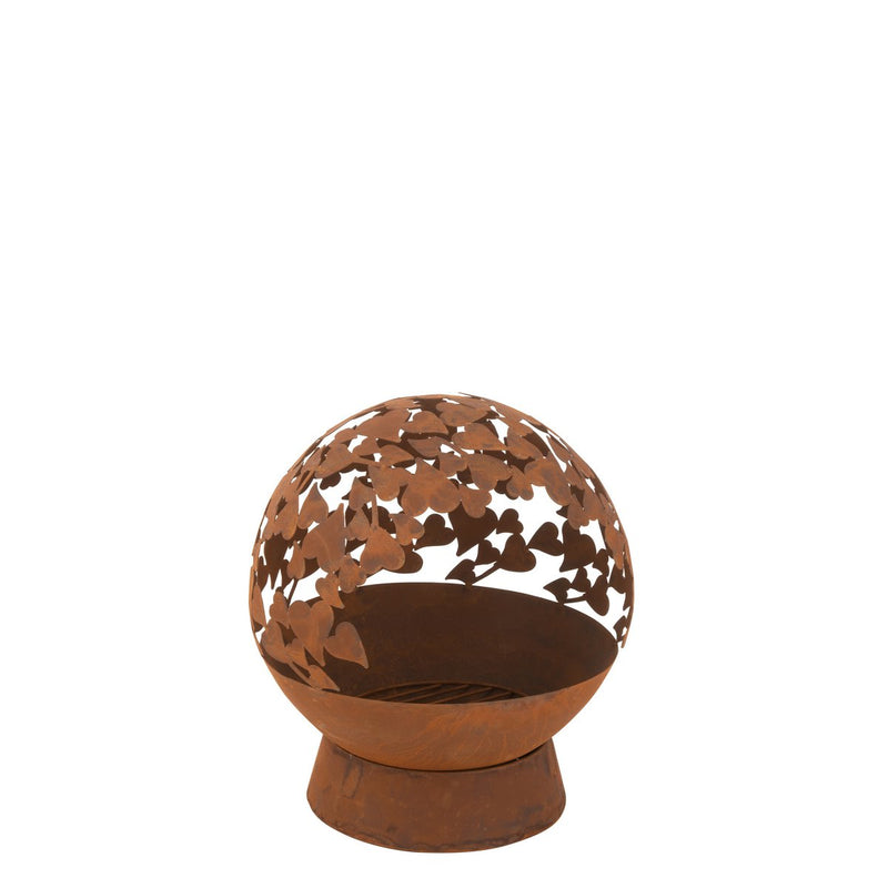 Fire basket Round Hearts – Iron – Rust