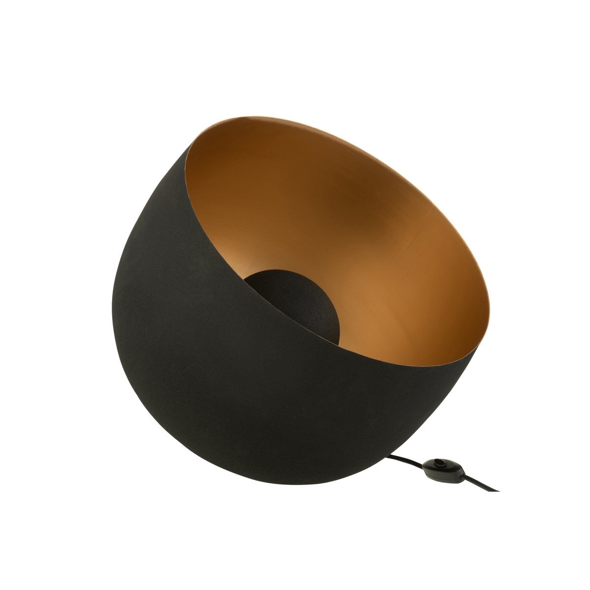 Tischlampe rund - Metall - Schwarz/Gold - groß
