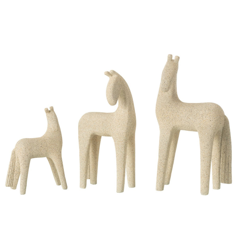 Dekofigur Pferde Set Modern Beige 3-teilig